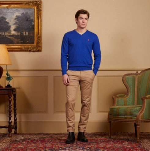 Pull col V coton et cachemire Vicomte A