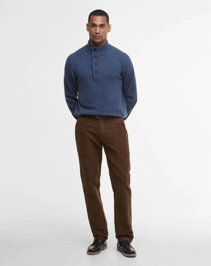 Pull col zippé et boutonné laine Barbour