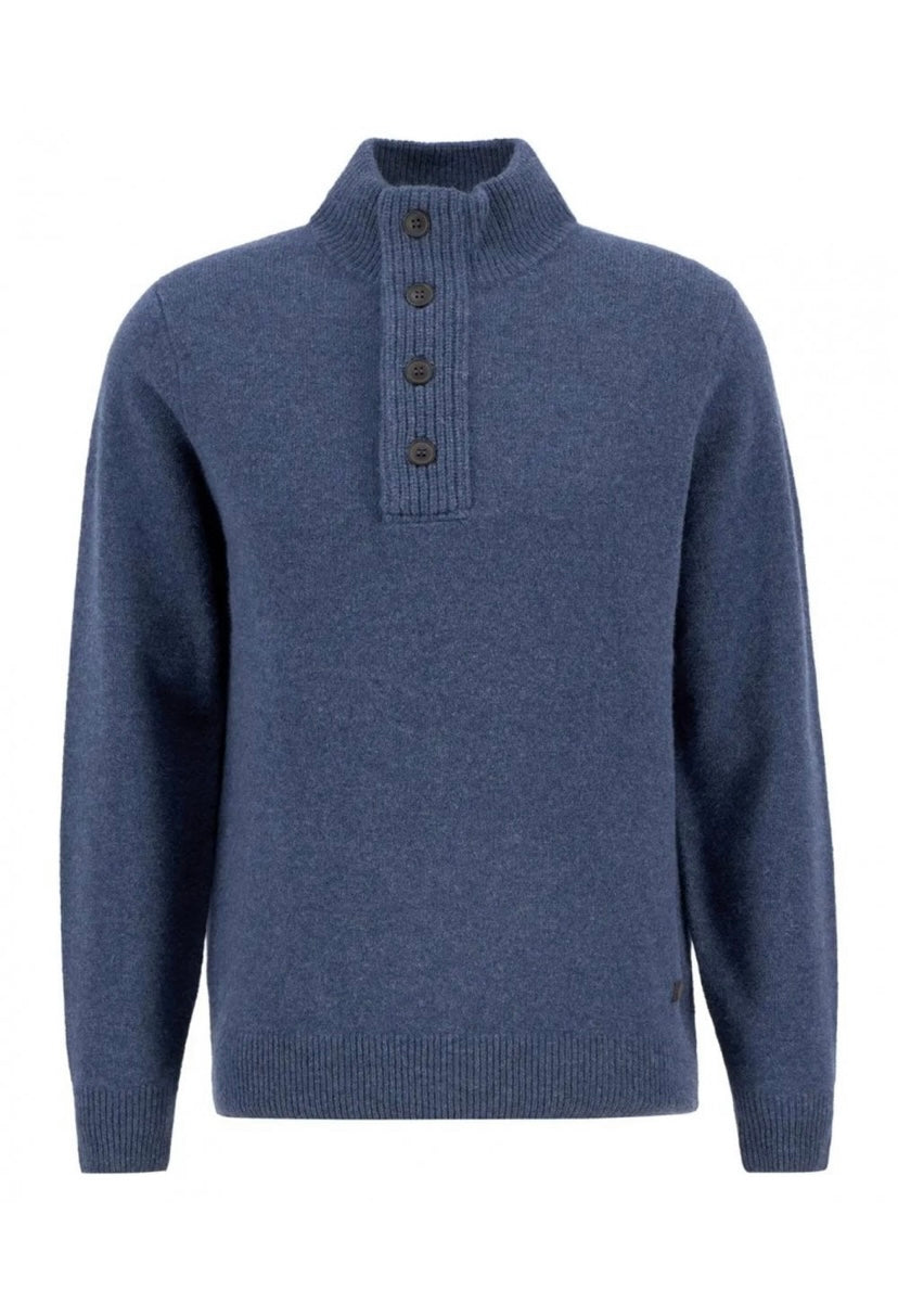 Pull col zippé et boutonné laine Barbour