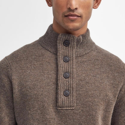Pull col zippé et boutonné laine Barbour