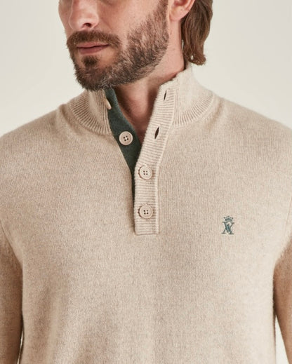 Pull col boutonné laine et coton Vicomte A