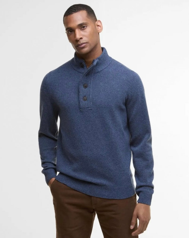 Pull col zippé et boutonné laine Barbour