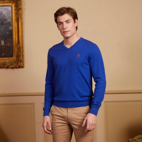 Pull col V coton et cachemire Vicomte A