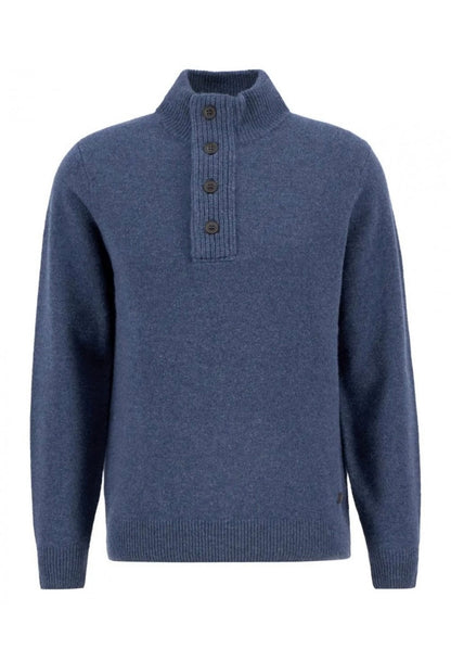 Pull col zippé et boutonné laine Barbour